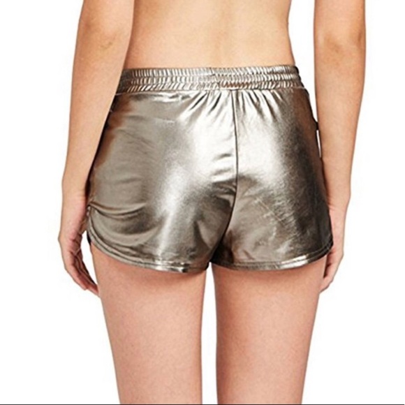 🕺🏻Women’s disco track shorts; metallic bronze XS - Picture 3 of 8